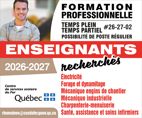 Enseignants recherchés | Centre de services scolaire du Fer